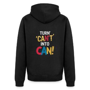 Transformez la canette en canette de motivation - Veste à capuche bio Premium Unisexe - noir - Dos - Nico (187cm)