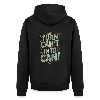 Transformez la canette en canette de motivation - Veste à capuche bio Premium Unisexe - noir - Dos - Nico (187cm)