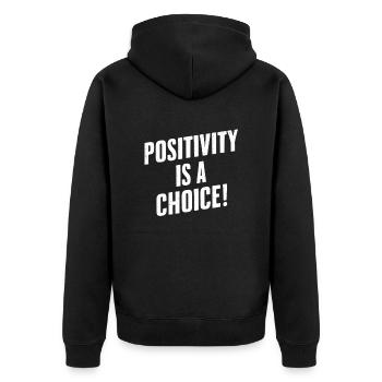 La positivité est un choix - Veste à capuche bio Premium Unisexe - noir - Dos - Nico (187cm)