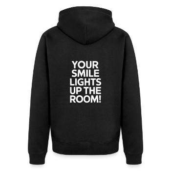 Votre sourire illumine la pièce - Veste à capuche bio Premium Unisexe - noir - Dos - Nico (187cm)