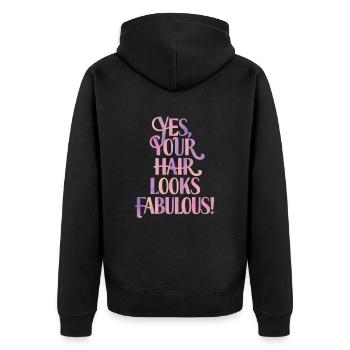 Oui, vos cheveux sont superbes - Veste à capuche bio Premium Unisexe - noir - Dos - Nico (187cm)