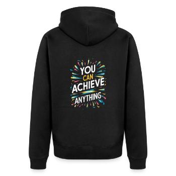 Vous pouvez tout réaliser - Motivation - Veste à capuche bio Premium Unisexe - noir - Dos - Nico (187cm)