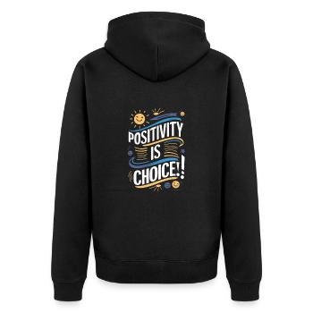 La positivité est un choix - Veste à capuche bio Premium Unisexe - noir - Dos - Nico (187cm)
