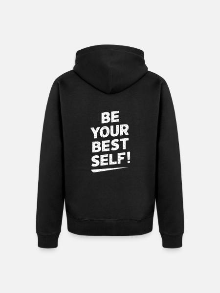 Be Your Best Version Motivation - Unisex Premium Organic Zip Hoodie - black