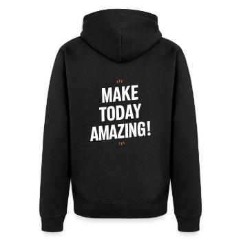 Do Incredibly Positive Thinking Today - Unisex Premium Organic Zip Hoodie - black - Back - Nico (187cm)