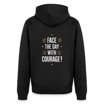 Commencez la journée avec courage - Veste à capuche bio Premium Unisexe - noir - Dos - Nico (187cm)
