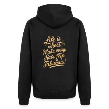 La vie est courte Rendez chaque flip de cheveux fabuleux - Veste à capuche bio Premium Unisexe - noir - Dos - Nico (187cm)