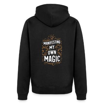 Manifestez votre propre magie - Veste à capuche bio Premium Unisexe - noir - Dos - Nico (187cm)