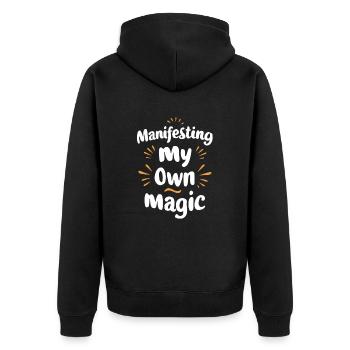 Manifesting My Own Magic Motivation - Unisex Premium Organic Zip Hoodie - black - Back - Nico (187cm)