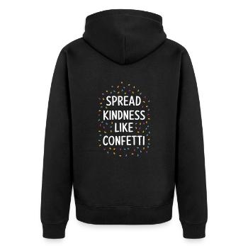 Répandez la gentillesse comme des confettis - Veste à capuche bio Premium Unisexe - noir - Dos - Nico (187cm)