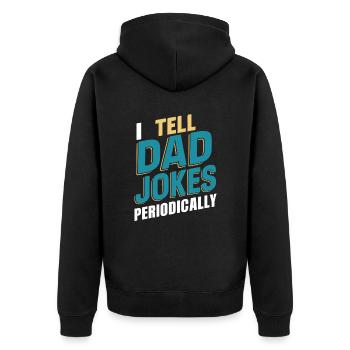 Ich Erzähle Väterwitze Periodisch - Unisex Premium Bio Zip Hoodie - Schwarz - Hinten - Nico (187cm)