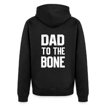 Dad To The Bone Rocking Style - Unisex Premium Organic Zip Hoodie - black - Back - Nico (187cm)