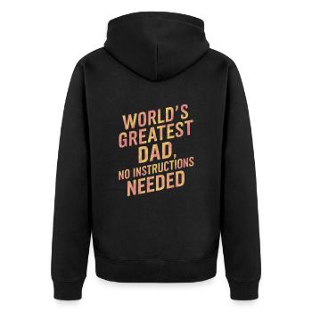Le plus grand papa du monde : aucune instruction n’est nécessaire - Veste à capuche bio Premium Unisexe - noir - Dos - Nico (187cm)