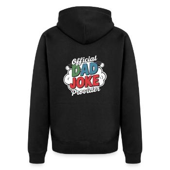 Official Dad Joke Provider - Unisex Premium Organic Zip Hoodie - black - Back - Nico (187cm)