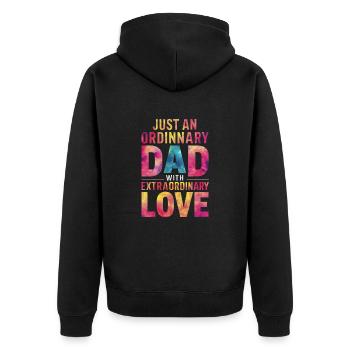 Just an ordinary dad - Unisex Premium Organic Zip Hoodie - black - Back - Nico (187cm)