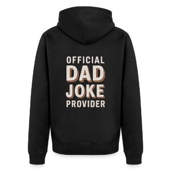 Official Dad Joke Supplier - Unisex Premium Organic Zip Hoodie - black - Back - Nico (187cm)
