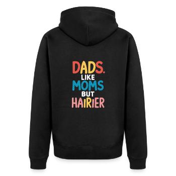 Les papas aiment les mamans juste poilus - Veste à capuche bio Premium Unisexe - noir - Dos - Nico (187cm)