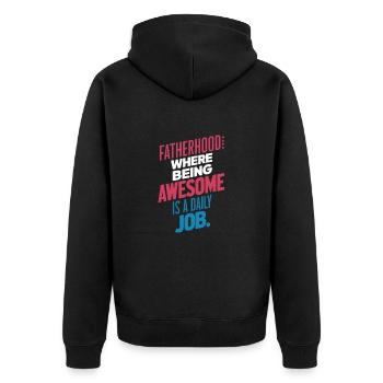 Paternité : Être génial chaque jour - Veste à capuche bio Premium Unisexe - noir - Dos - Nico (187cm)