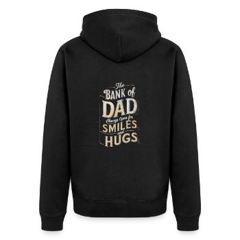 Dad's bench always ready for smile - Unisex Premium Organic Zip Hoodie - black - Back - Nico (187cm)