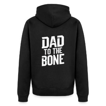 Dad To The Bone Strong Expression - Unisex Premium Organic Zip Hoodie - black - Back - Nico (187cm)