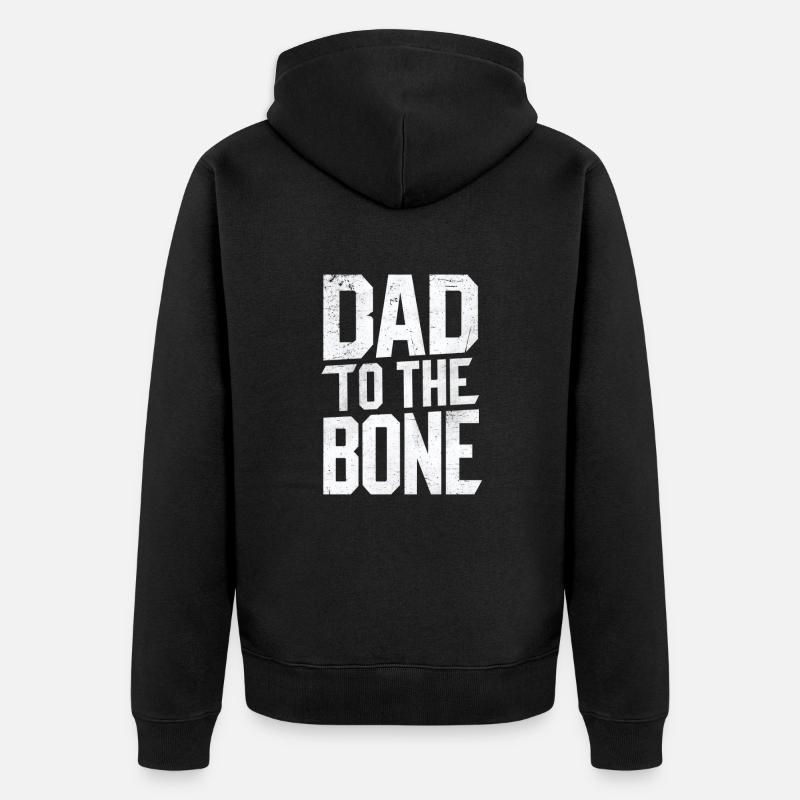 Papa jusqu’à l’os Style unique - Veste à capuche bio Premium Unisexe - noir