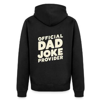 Offizieller Vater Witzelieferant - Unisex Premium Bio Zip Hoodie - Schwarz - Hinten - Nico (187cm)