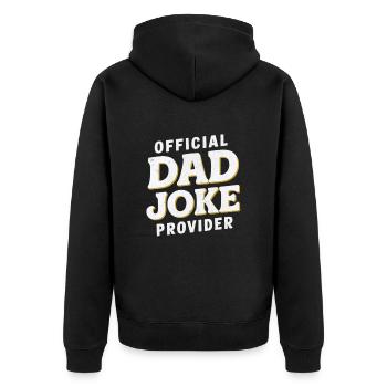 Offizieller Dad Joke Provider - Unisex Premium Bio Zip Hoodie - Schwarz - Hinten - Nico (187cm)