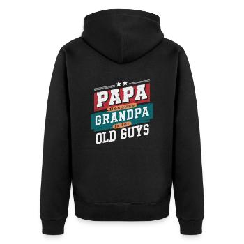 Papa Weil Opa Für Alte Herren Ist - Unisex Premium Bio Zip Hoodie - Schwarz - Hinten - Nico (187cm)