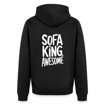 Canapé King Génial Dicton Drôle - Veste à capuche bio Premium Unisexe - noir - Dos - Nico (187cm)