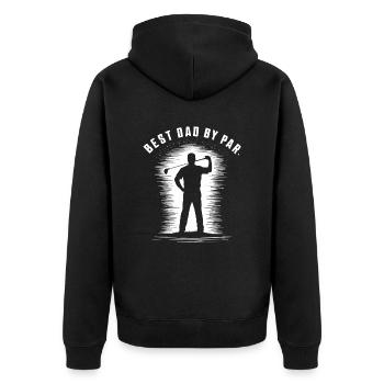 Bester Papa Durchschnitt Golfer Silhouette - Unisex Premium Bio Zip Hoodie - Schwarz - Hinten - Nico (187cm)