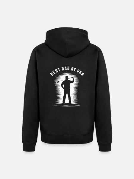 Best Dad Average Golfer Silhouette - Unisex Premium Organic Zip Hoodie - black