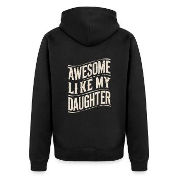 Awesome Wie Meine Tochter - Unisex Premium Bio Zip Hoodie - Schwarz - Hinten - Nico (187cm)