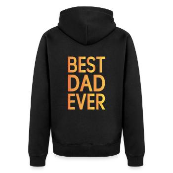 Best Dad Ever Stilvolle Schrift - Unisex Premium Bio Zip Hoodie - Schwarz - Hinten - Nico (187cm)