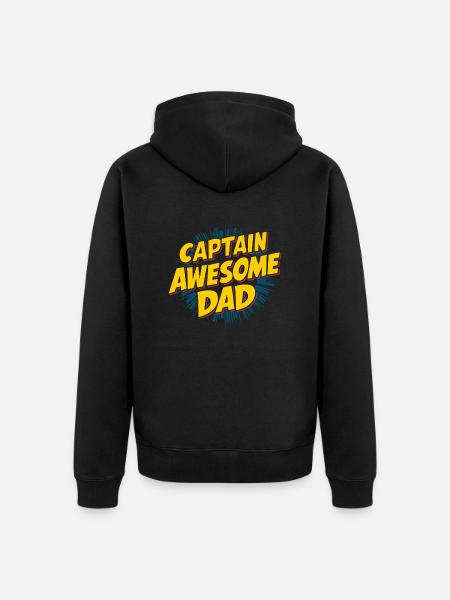 Captain Awesome Dad Unique Style - Veste à capuche bio Premium Unisexe - noir