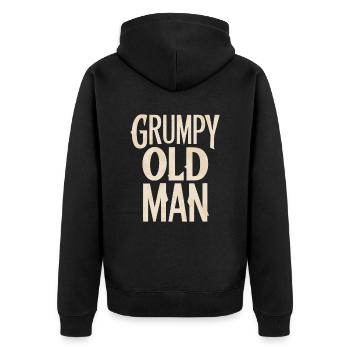 Grumpy Old Man Unverwechselbarer Stil - Unisex Premium Bio Zip Hoodie - Schwarz - Hinten - Nico (187cm)