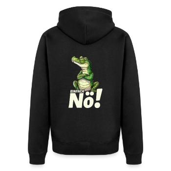 Crocodile avec un simple non-dit - Veste à capuche bio Premium Unisexe - noir - Dos - Nico (187cm)