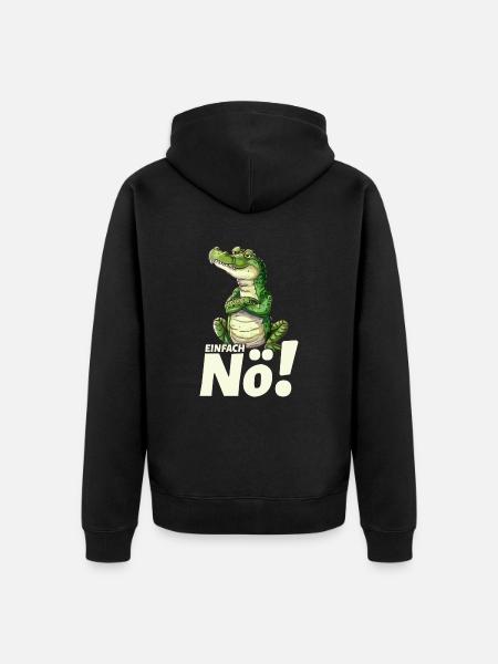 Crocodile with simply nope saying - Unisex Premium Organic Zip Hoodie - black