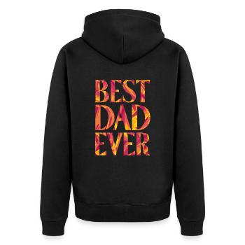 Meilleur papa du monde : Motif ardent - Veste à capuche bio Premium Unisexe - noir - Dos - Nico (187cm)