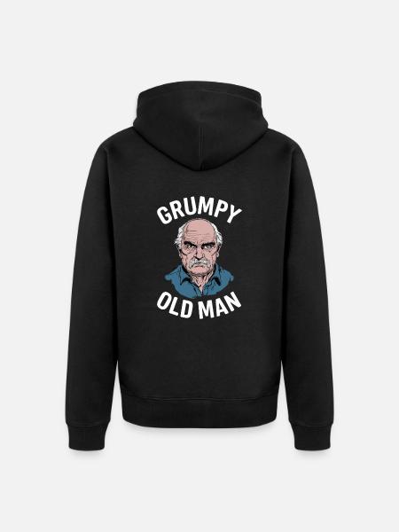 Grumpy Old Man Funny Saying - Unisex Premium Organic Zip Hoodie - black