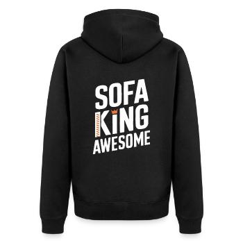Sofa King Awesome Graphics - Unisex Premium Organic Zip Hoodie - black - Back - Nico (187cm)