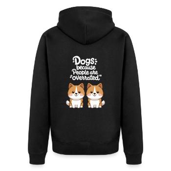 Chiens Parce que les gens sont surestimés amoureux des chiens mignons - Veste à capuche bio Premium Unisexe - noir - Dos - Nico (187cm)