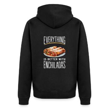 Everything is better with enchiladas - Unisex Premium Organic Zip Hoodie - black - Back - Nico (187cm)