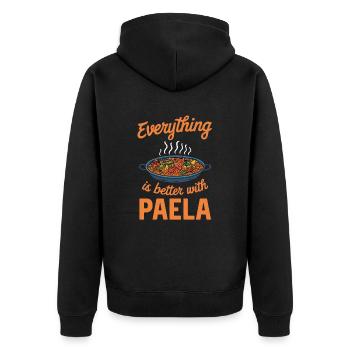 Tout est meilleur avec la paella - Veste à capuche bio Premium Unisexe - noir - Dos - Nico (187cm)