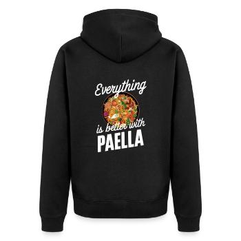 Tout est meilleur avec la paella - Veste à capuche bio Premium Unisexe - noir - Dos - Nico (187cm)