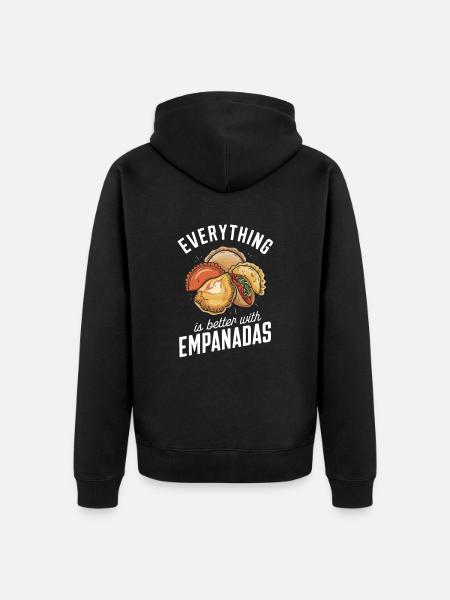 Everything is better with empanadas - Unisex Premium Organic Zip Hoodie - black