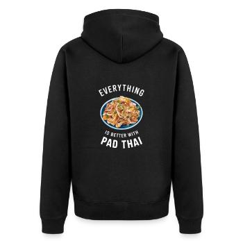 Tout est meilleur avec le Pad Thai - Veste à capuche bio Premium Unisexe - noir - Dos - Nico (187cm)