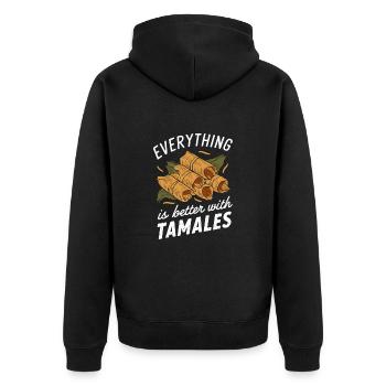 Tout est meilleur avec les tamales - Veste à capuche bio Premium Unisexe - noir - Dos - Nico (187cm)