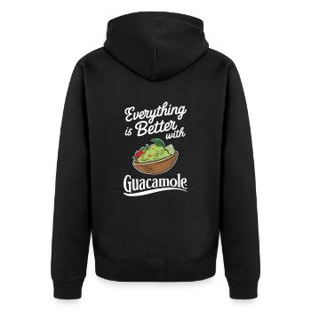 Alles Ist Besser Mit Guacamole - Unisex Premium Bio Zip Hoodie - Schwarz - Hinten - Nico (187cm)