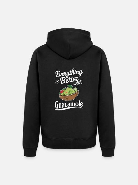 Alles Ist Besser Mit Guacamole - Unisex Premium Bio Zip Hoodie - Schwarz