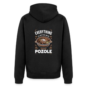 Everything is better with Pozole - Unisex Premium Organic Zip Hoodie - black - Back - Nico (187cm)